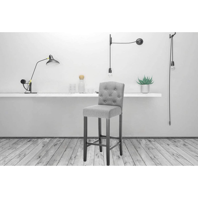 Brooten Upholstered Counter Stool, Grey