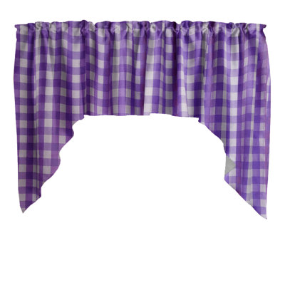 Gingham Checkered Print Swag Window Valance