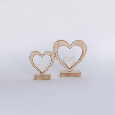 Ensemble de 2 figurines Heart In Heart On A Stand