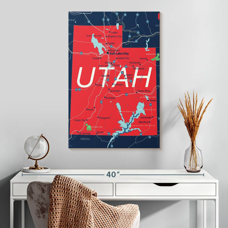 Carte détaillée de Aliaz, Utah, H 30 po x l 20 po