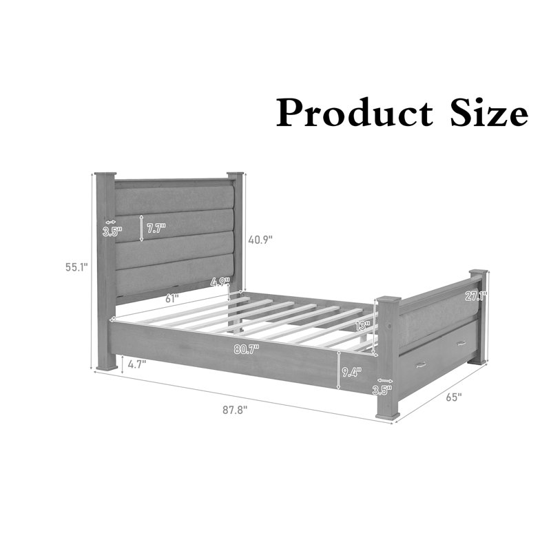 Cadre en bois grand format Illene, Blanc