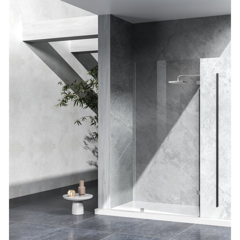 78" H Framed Shower Door, Nickel