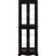 Bois noir éclairé - rangement en verre encadré avec charnière, tablettes réglables, installation à six niveaux pour les objets de collection dans la maison, éclairage de l'armoire, structure, étagères à vin et salon