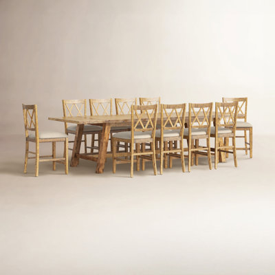 Maxine 10-Person Extendable Solid Wood Dining Set