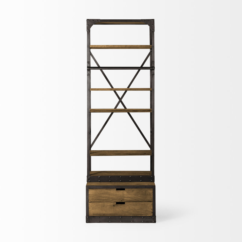 Bibliothèque en bois massif Schlueter H 94 "x l 32", Noir