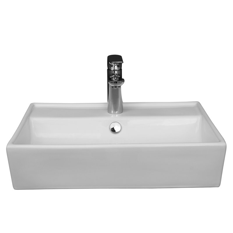 Lavabo de salle de bain mural en porcelaine vitreuse avec trop-plein 22 po Lyons