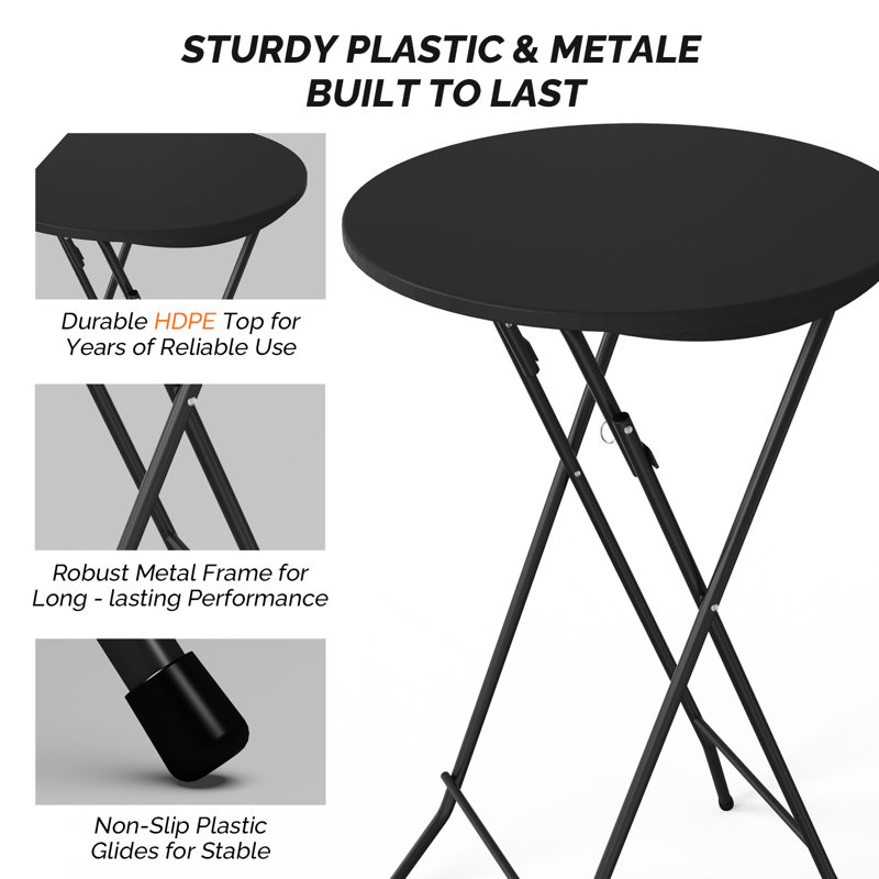 Patio Black Plastic Folding Table