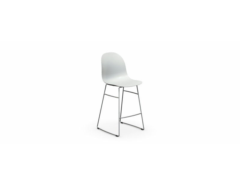 Academy Counter Stool with Chromed Frame, Matte Optic White, Counter Stool (25.59" Seat Height)