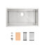 Évier encastrable en acier inoxydable 33 x 19 avec planche à découper. 304 pour la durabilité et la longévité. Scratch - traitement de surface. Bol simple spacieux. Fonction d'insonorisation. Bol à coins arrondis