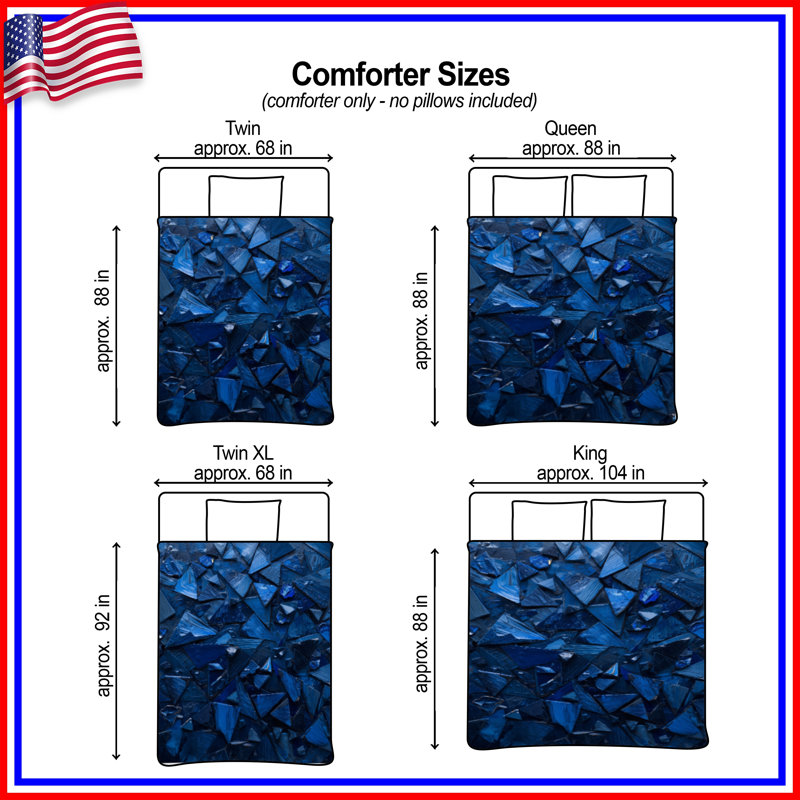 Blue Triangular Shapes Comforter, Twin