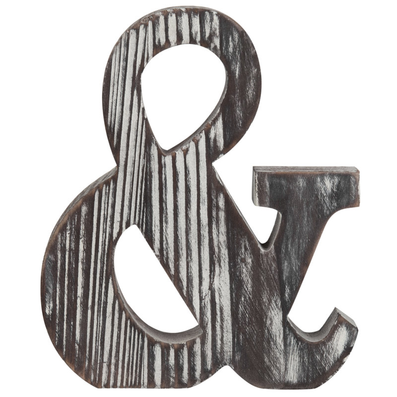Text & Numbers Letter Block, Dark Brown