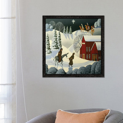 The First Christmas by Debbie Criswell - Floater Frame Print on Canvas