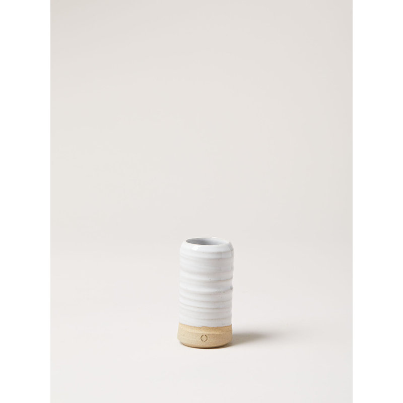 Mini White Ceramic Cylinder Bouquet Vase