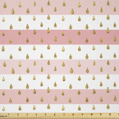 Crissandra Pink and White Horizontal Crooked Stripes and Grape Inspired Drops Multi-Purpose Fabric