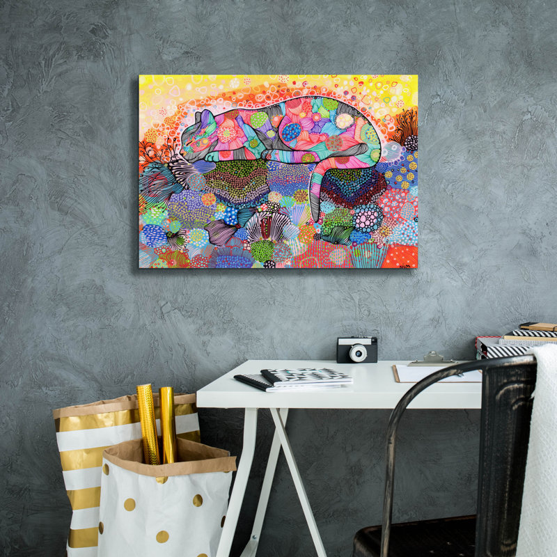 «Bungalow Rose» Nim Cat2 par Noemi Ibarz, art mural sur toile, H 18 po x l 26 po x P 0,75 po