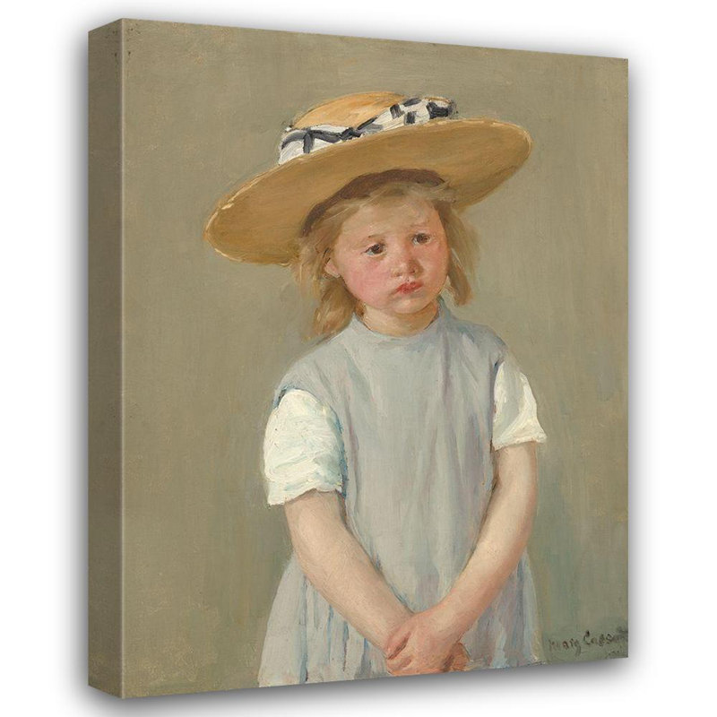 «Red with Barrel Studio», reproduction d'art sur toile tendue par Mary Gallery, «Child with Straw Hat», H 47 po x l 36 po