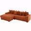 Canapé modulaire en L 110,75 po, canapé modulaire en velours côtelé, avec porte-gobelet mobile, porte-gobelets, 8 coussins décoratifs, poche latérale, déplier dans un lit, orange-118054468