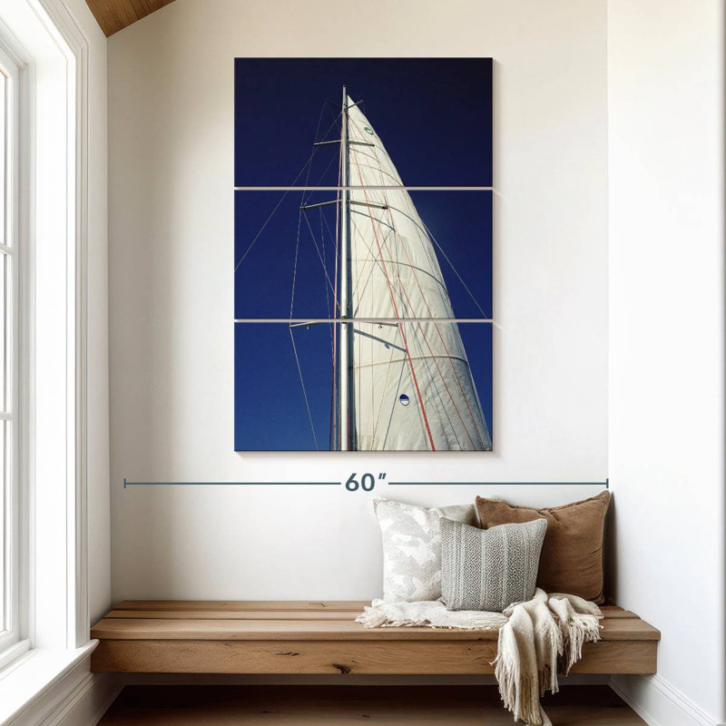 Aletra White Sail Of Boat, 50" H x 32" W