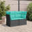 Ebern Designs Patio Sofa With Cushions 2-Seater Black Poly Rattan