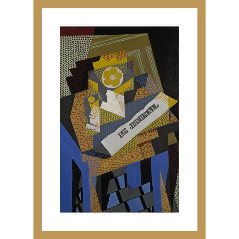 Journal et plat à fruits par Juan Gris, H 29,5 po x l 21,22 po
