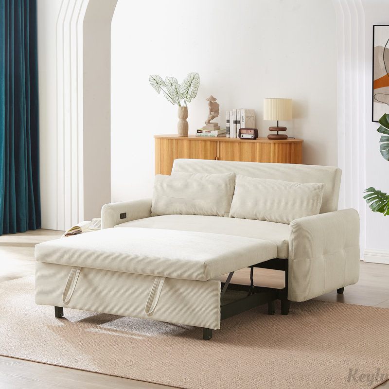 Canapé-lit convertible 57,48 po, Beige