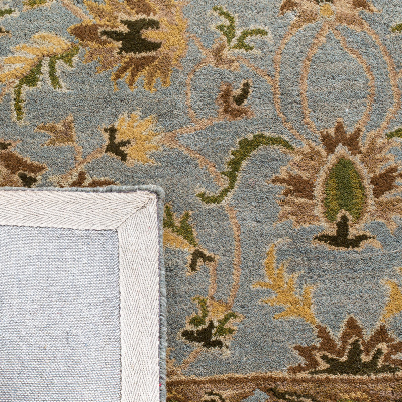 Cranmore Hand Tufted Wool/Cotton/Latex Oriental Rug in Light Blue/Biege, Square 6'