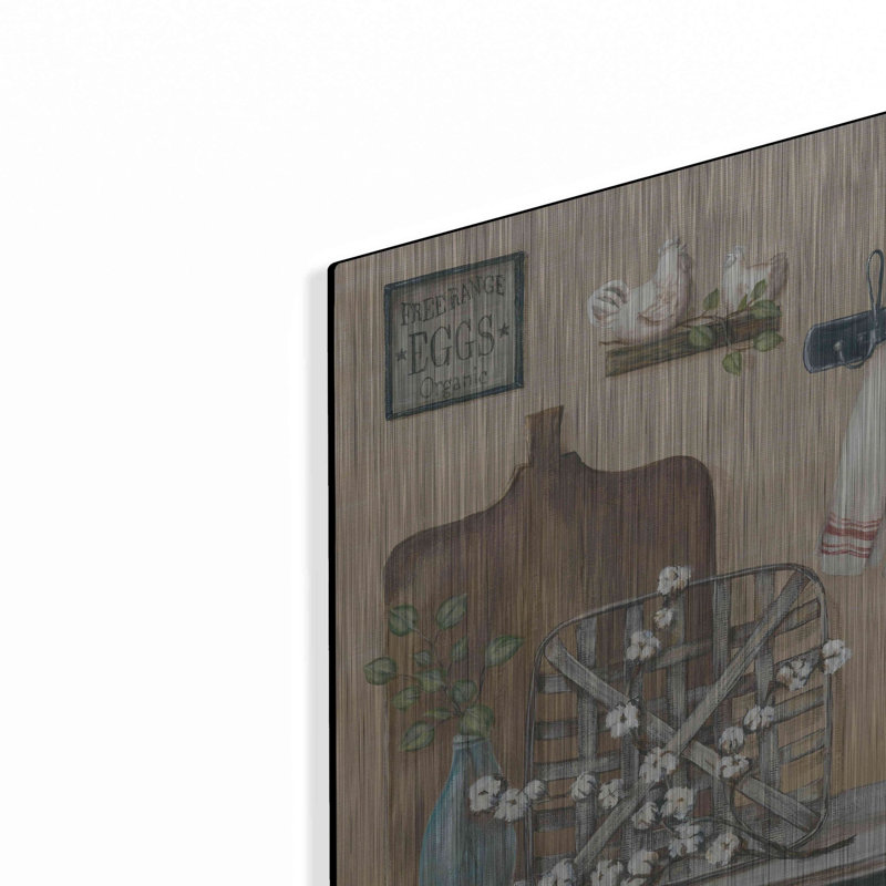 «Farmhouse Kitchen» par Pam Britton, art mural en métal, 36 po x 24 po, H 12 po x l 16 po