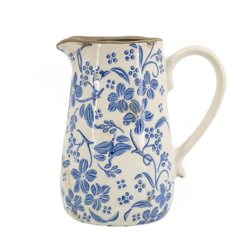 6.3X4.5X7.1" Ceramic Pitcher Vase With Handle