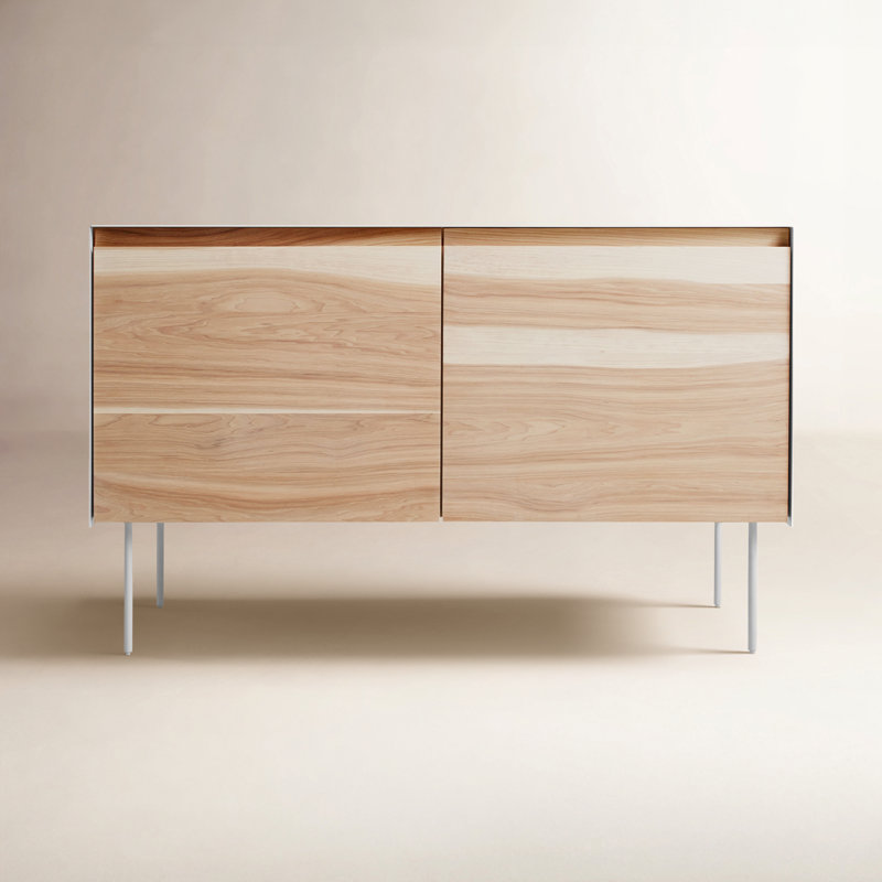 Clad 46'' W Solid Wood Sideboard, White/Hickory
