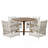 TOPMAX Modern 5-Piece Patio Extendable Wooden Dining Table Set, 12Inch Butterfly Leaf Foldable Round Kitchen Table Set With 4 Rattan Arm Chairs For Backyard,Balcon