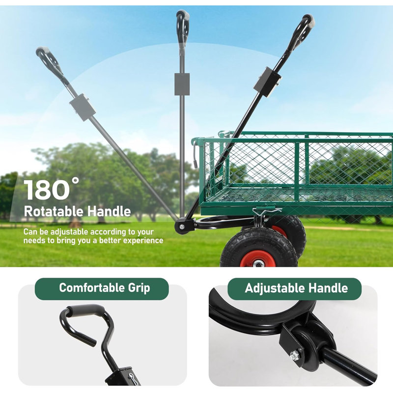 Heavy Duty 300kg Green Garden Barrow