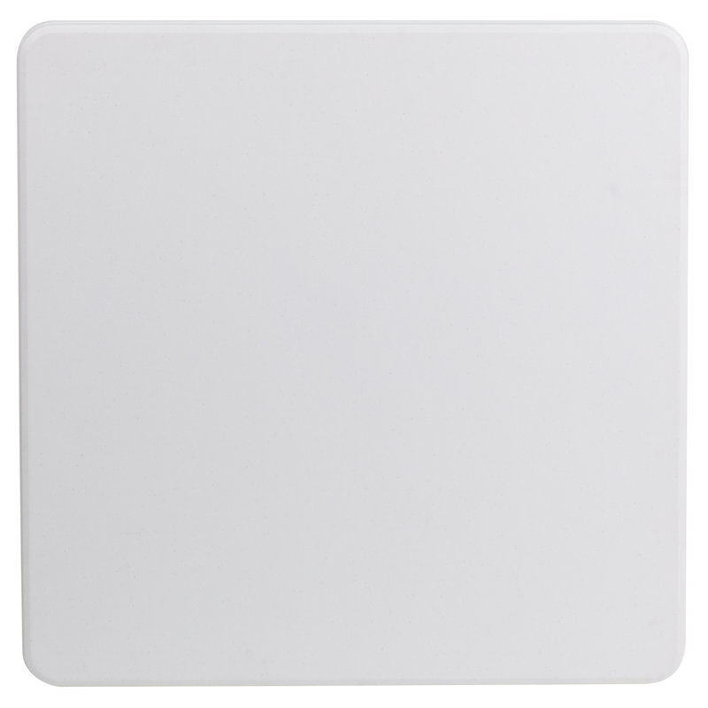 Elon 34.25'' Square White Plastic Folding Table with Gray Metal Frame