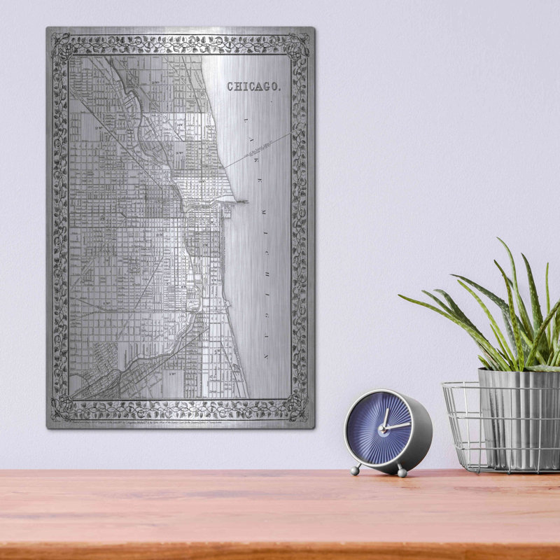 «Plan Of Chicago» par Mitchell, H 16 po x l 12 po