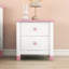 Table de chevet en bois, deux tiroirs, blanc-772921792