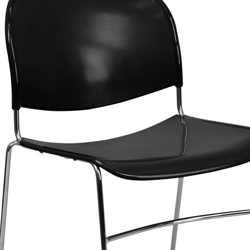 Chrome Frame Ergonomic Mid-Back Stackable Chair for Various Settings