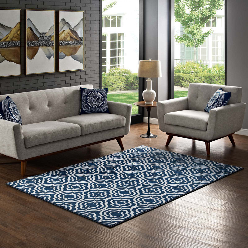 Frame Transitional Moroccan Trellis Area Rug by Modway, 5' x 8'