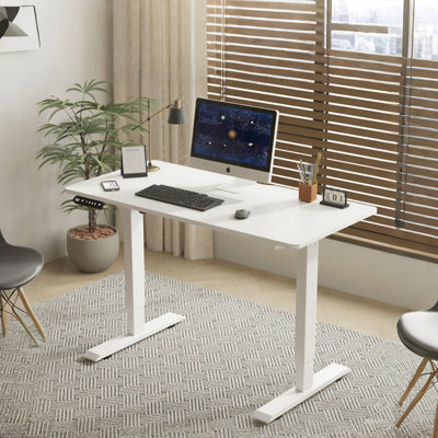 Bureau électrique à hauteur réglable 55 po x 24 po à double poutre pour bureau à hauteur fixe pour la maison et le bureau