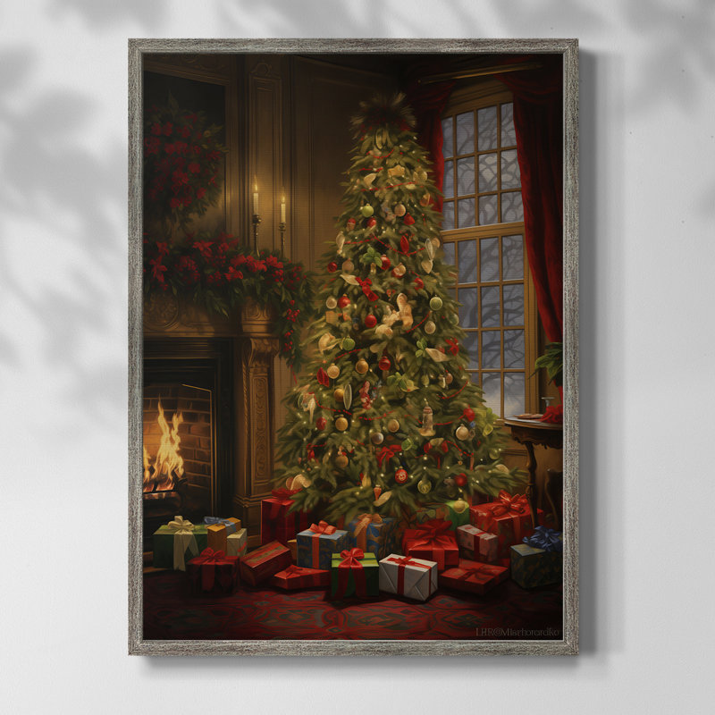 «Christmas Holiday Art DCLVII», reproduction d'art encadrée - bois massif, H 11 po x l 9 po