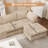 U-Shaped Sectional Plush Corduroy Section Sofa Combination, 9 Seats, With Ottoman, Random Combination-277701575