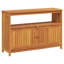 Console de jardin rustique en acacia massif avec portes pour 2 personnes vidaXL, durable et résistante aux intempéries avec finition huilée, rangement intérieur pour entrée extérieure, mobilier de patio moderne, 43,3 po x 13,8 po x 29,5 po-1093600142-1093600143