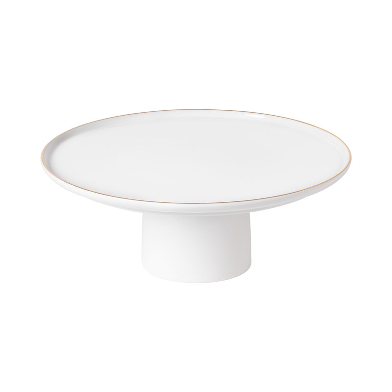 Resonance Porcelain China Cake Stand, White/Gold