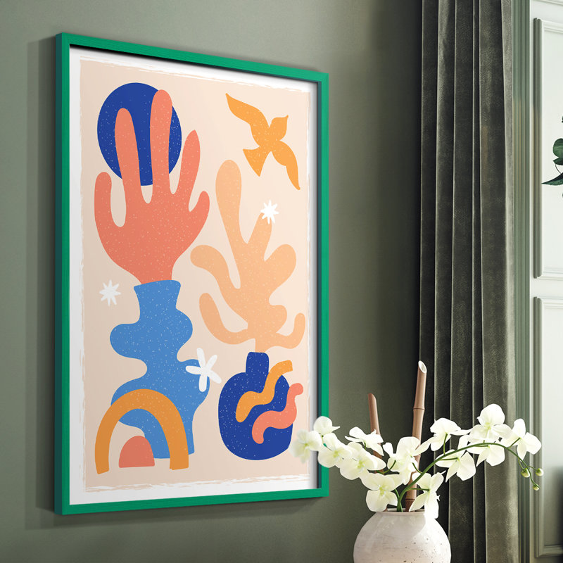 Matisse CDLXII, reproduction encadrée - bois massif, H 10 po x l 8 po, Cadre simple vert