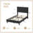 Twin Upholstered Bed Frame with Adjustable Headboard, Linen Fabric, Grey-277431662-277431663