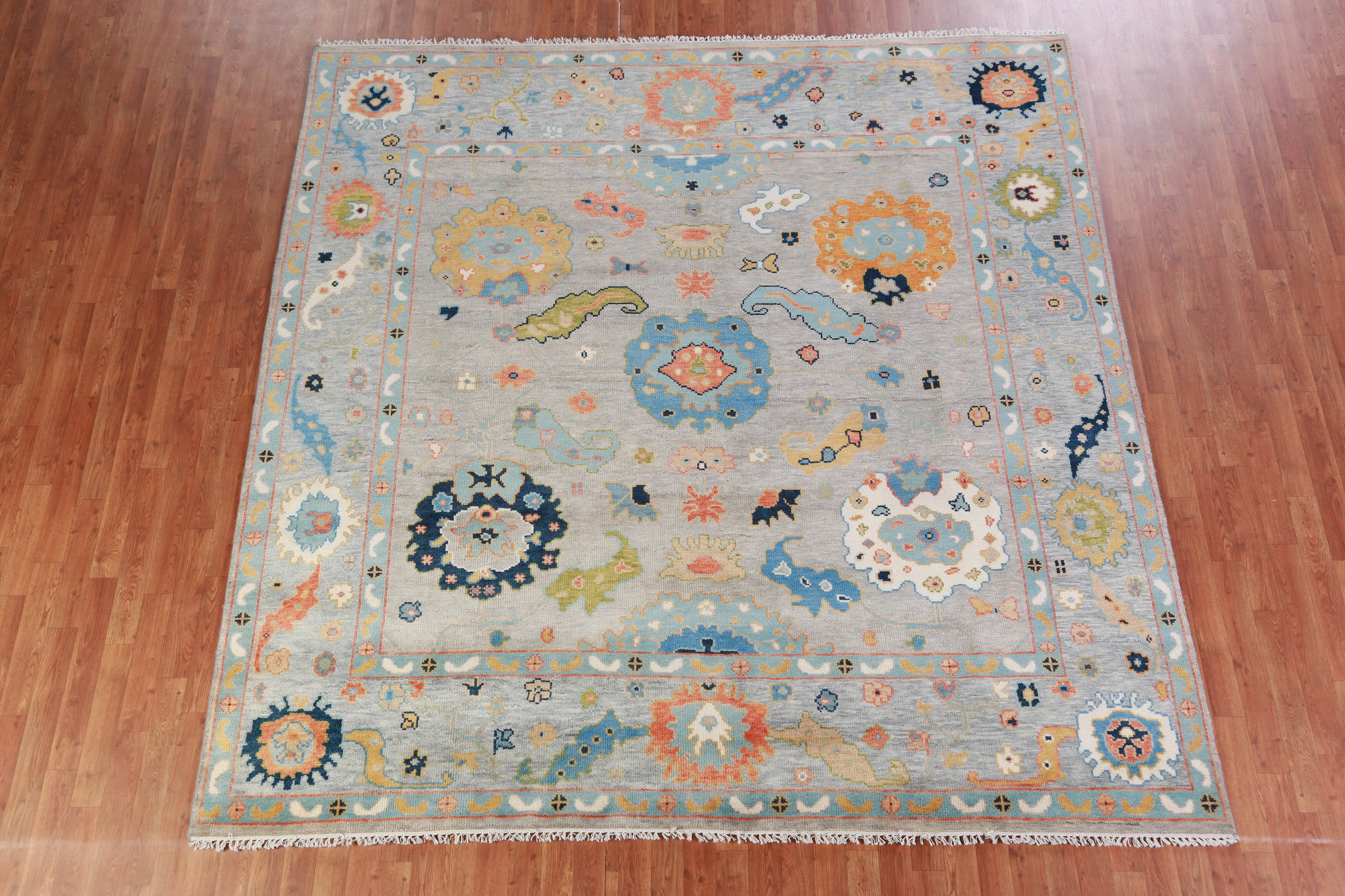 Rugsource All-Over Floral Square Oushak Indian Area Rug 9x9 | Wayfair