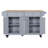Kitchen Island With Rubber Wood Countertop-474447928