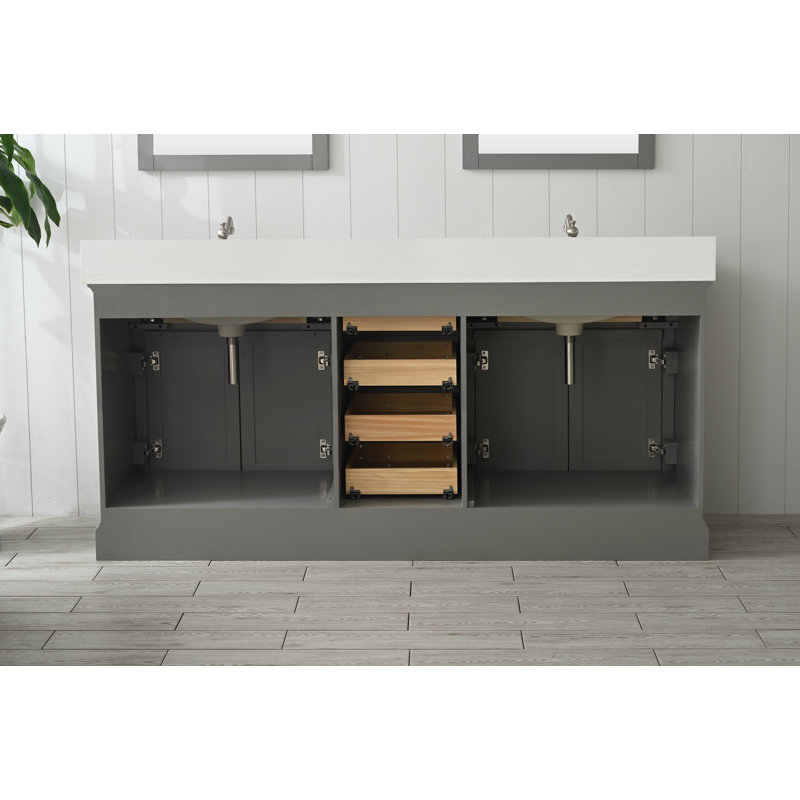 Ensemble de meuble-lavabo double 72 po Zoila, Grey