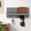 Porte-clés mural avec tablette et crochets pour l'organisation du vestibule, bois robuste et design pour laisses, manteaux et lunettes