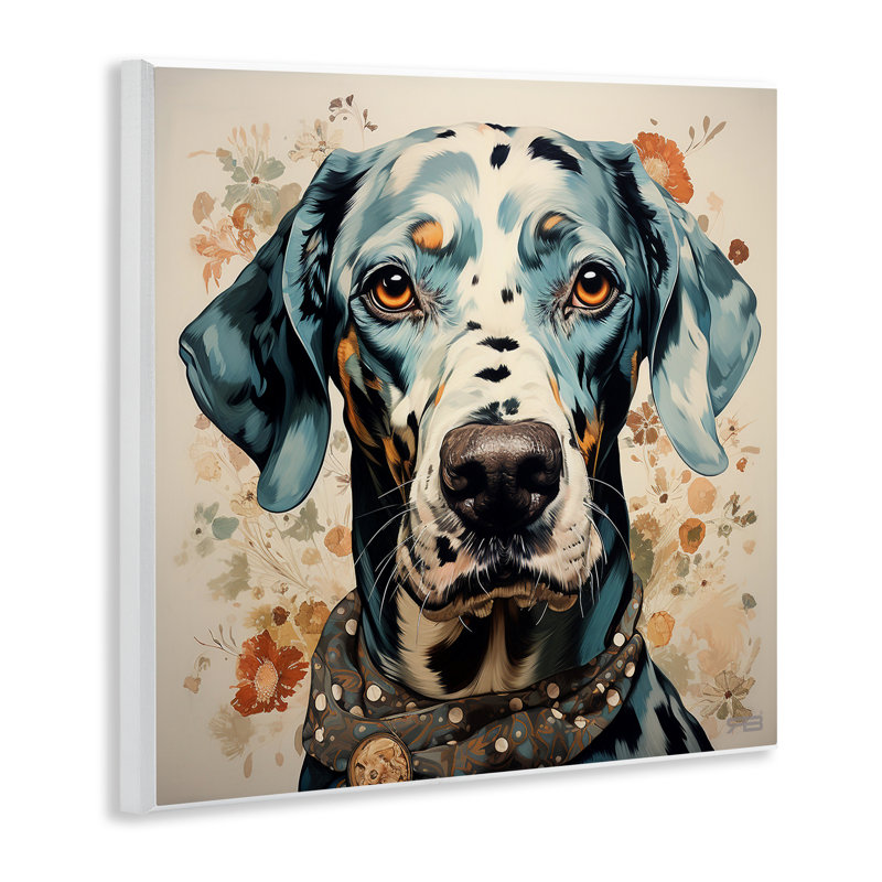 «Dog Portrait with Paint Splatter» par Roozbeh Bahramali