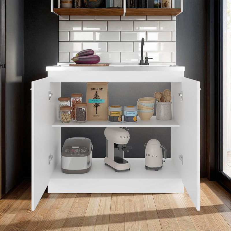 Armoire de rangement Extremo avec 2 portes et 3 tablettes, blanc
