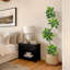 Figuier artificiel, fausse plante avec pot gris, grande verdure en plastique pour la maison, le salon, la chambre à coucher et le bureau-118013386